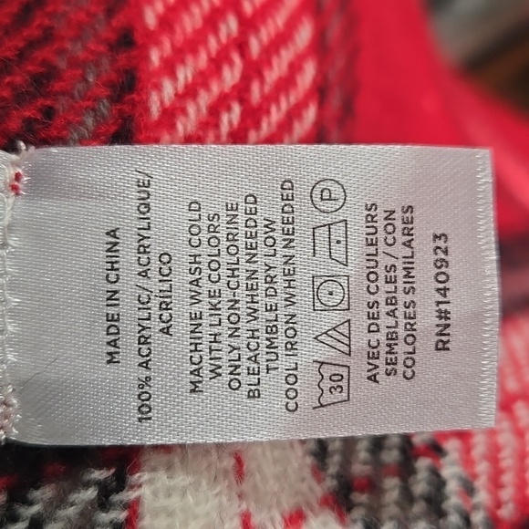 NWT | Ann Taylor LOFT | Plaid Wrap | Size: M/L | Color: Tango Red - Picture 10 of 10